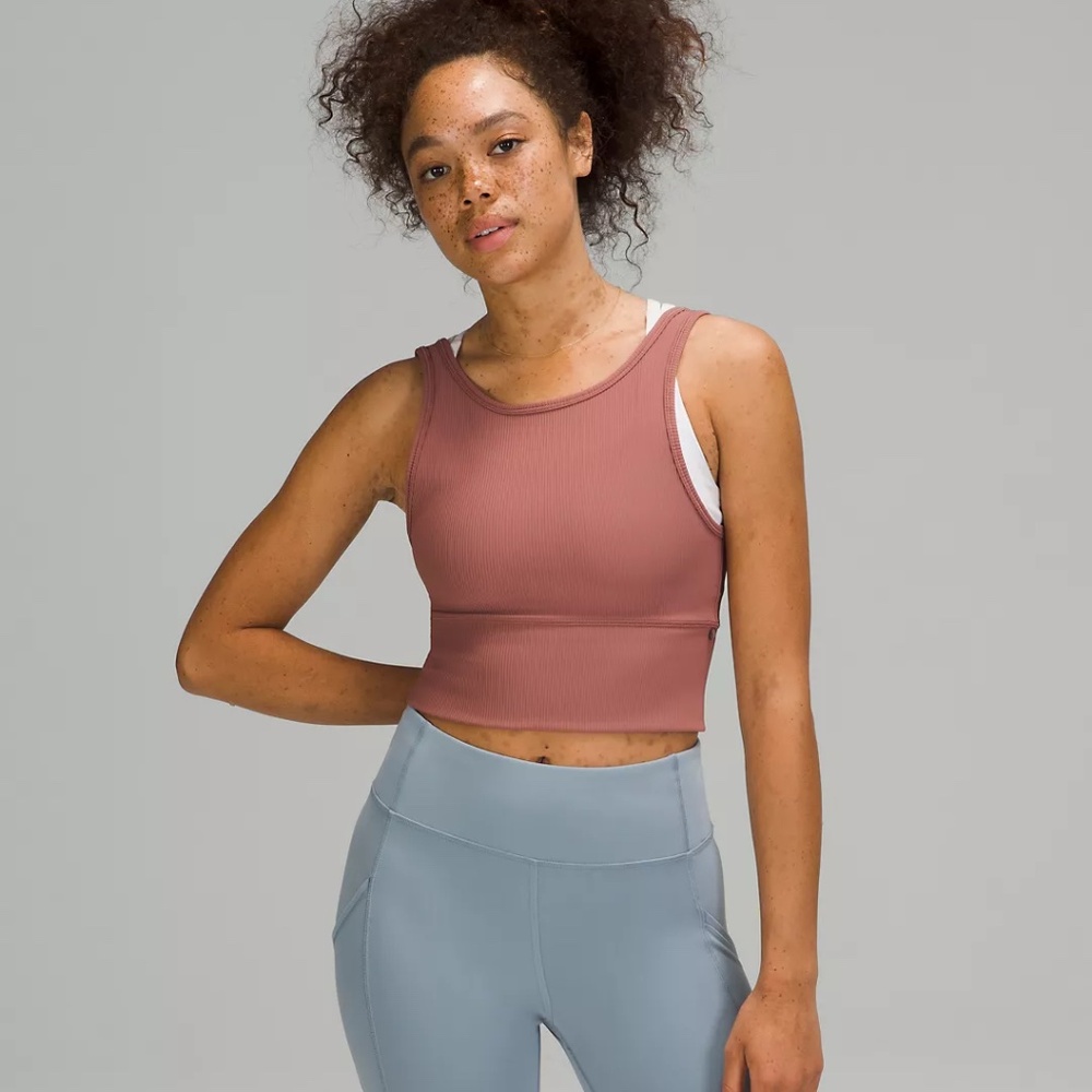 Lululemon Power Pivot Ribbed Tank – Size 14 – Spiced Chai – Reversible